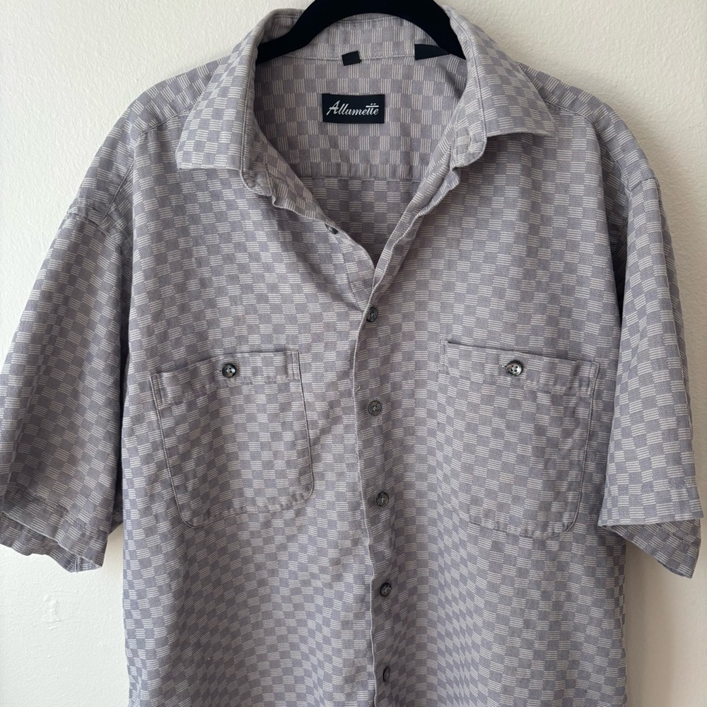Men's Gray Checkered Shirt